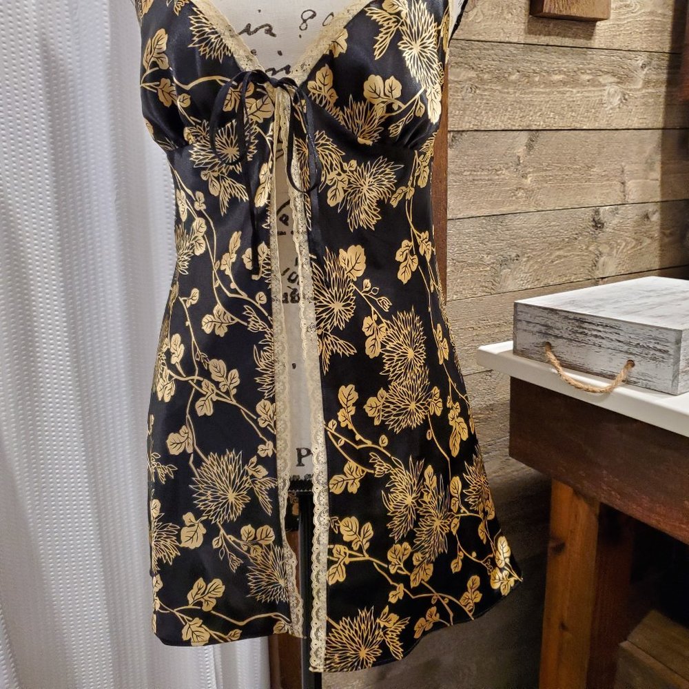 Victoria's Secret Intimates Chemise Black Gold Sm